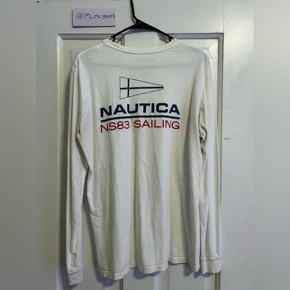 Vintage White Nautica Long Sleeve Tee - Picture 2 of 3